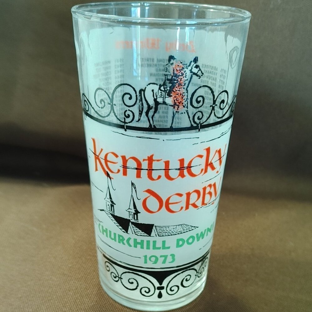 1973 Kentucky Derby Mint Julep Glass Secretariat Won